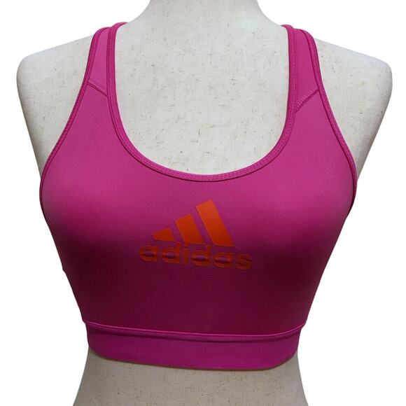 Adidas NWT Bright Pink Sports Bra Women XS - Picture 1 of 10
